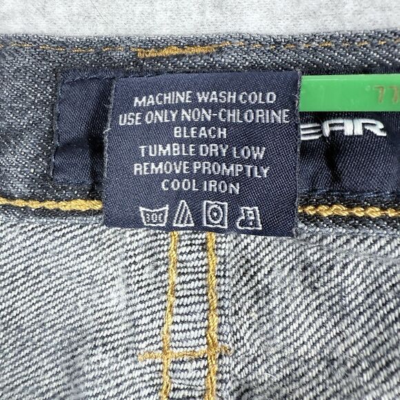 RocaWear Jean Shorts Men 38 Blue Med Wash Whiskering Wide Baggy Hip Hop Y2K - Picture 7 of 14